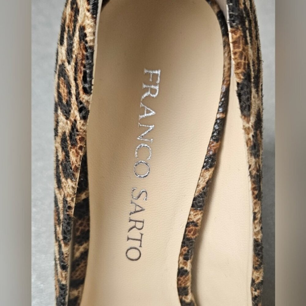 Franco Sarto Leopard Print Round Toe Classic Heels Pumps Size 8M - Picture 9 of 11